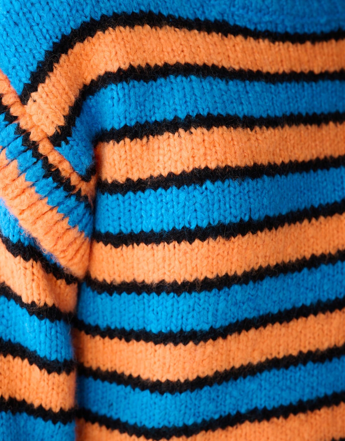 Ruffle Stripe Trui Blauw/Oranje SHOEBY GIRLS