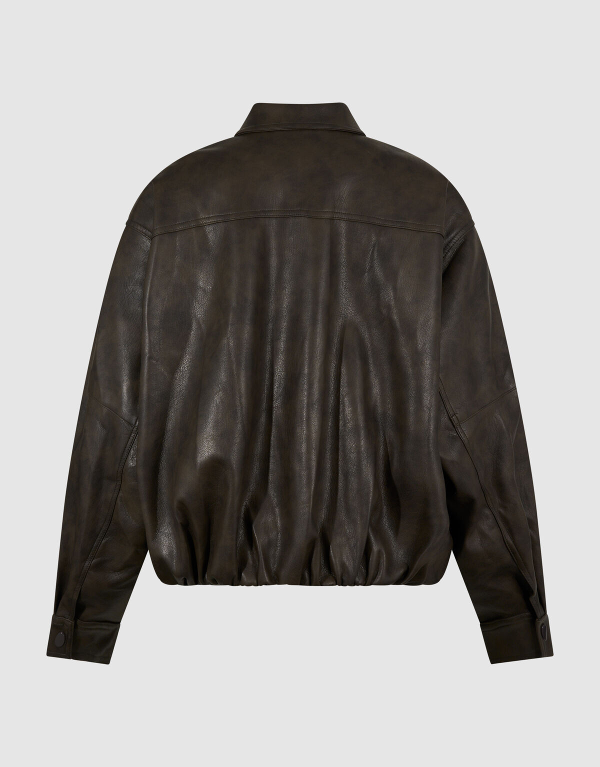 Washed Vegan Leren Bomber Jack Bruin SHOEBY WOMEN