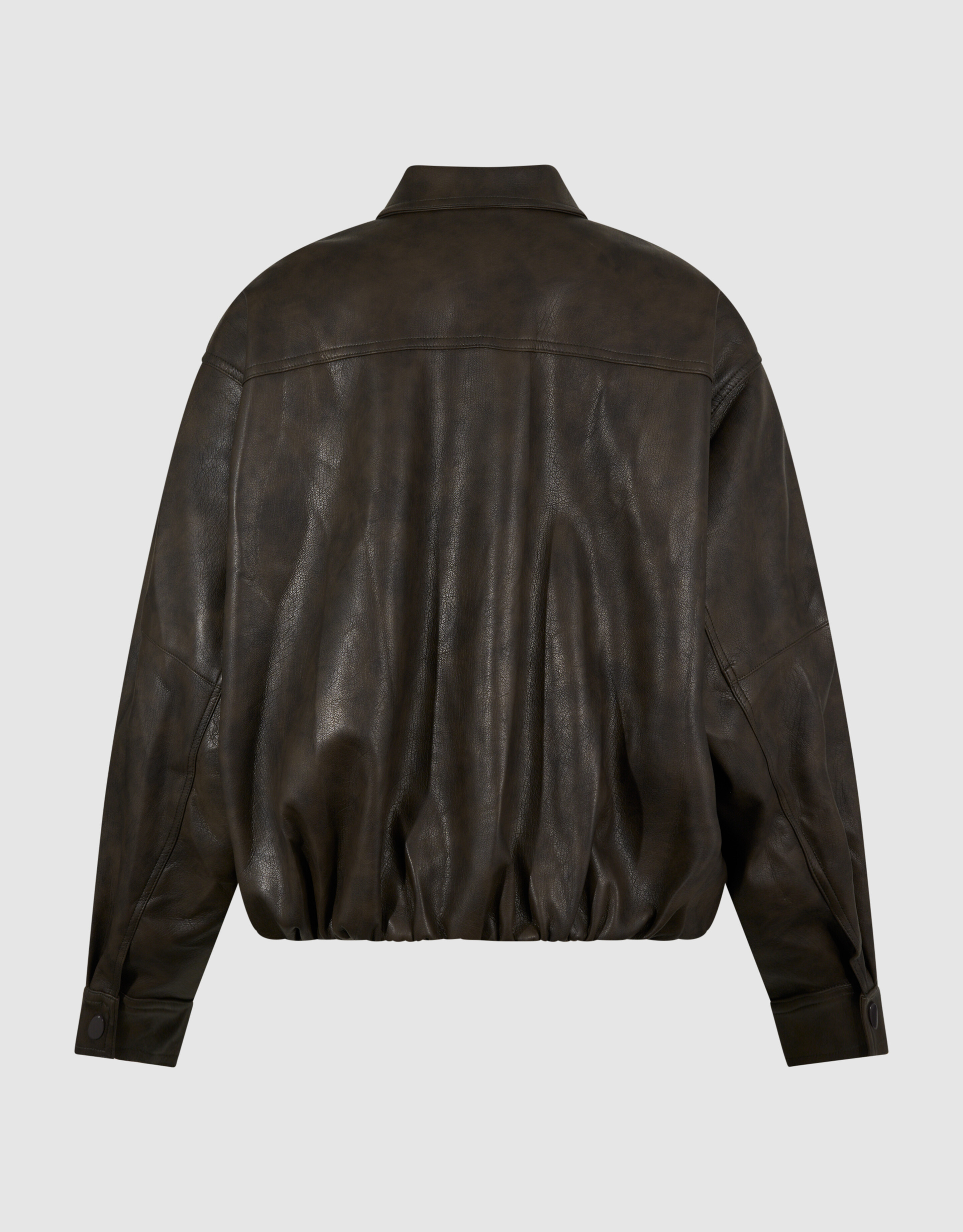Washed Vegan Leren Bomber Jack Bruin SHOEBY WOMEN