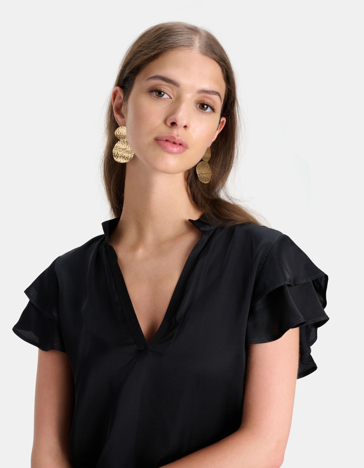 Ruffle Top Zwart SHOEBY WOMEN