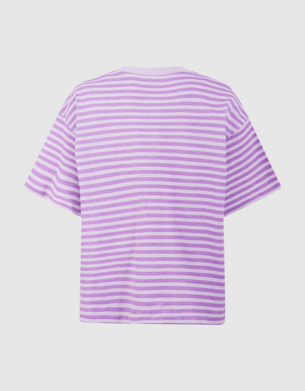 Striped Fruit Artwork T-shirt Lichtpaars SHOEBY GIRLS