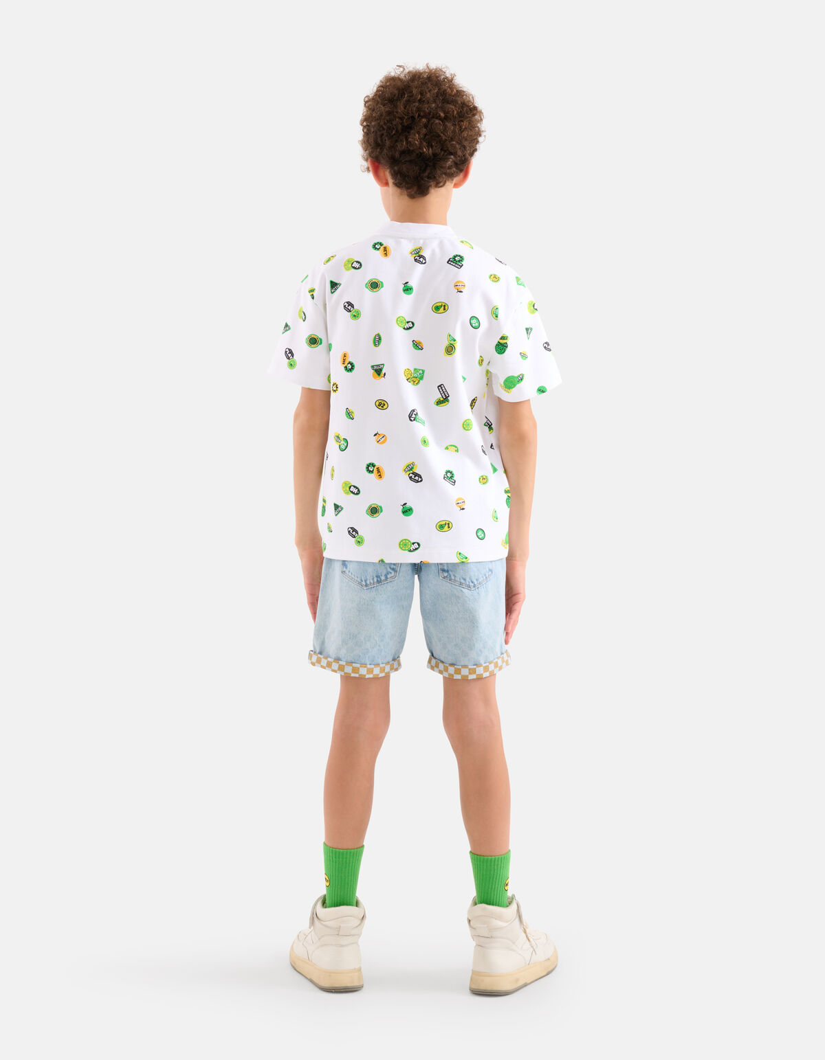 Heavy Printed T-shirt Wit SHOEBY BOYS