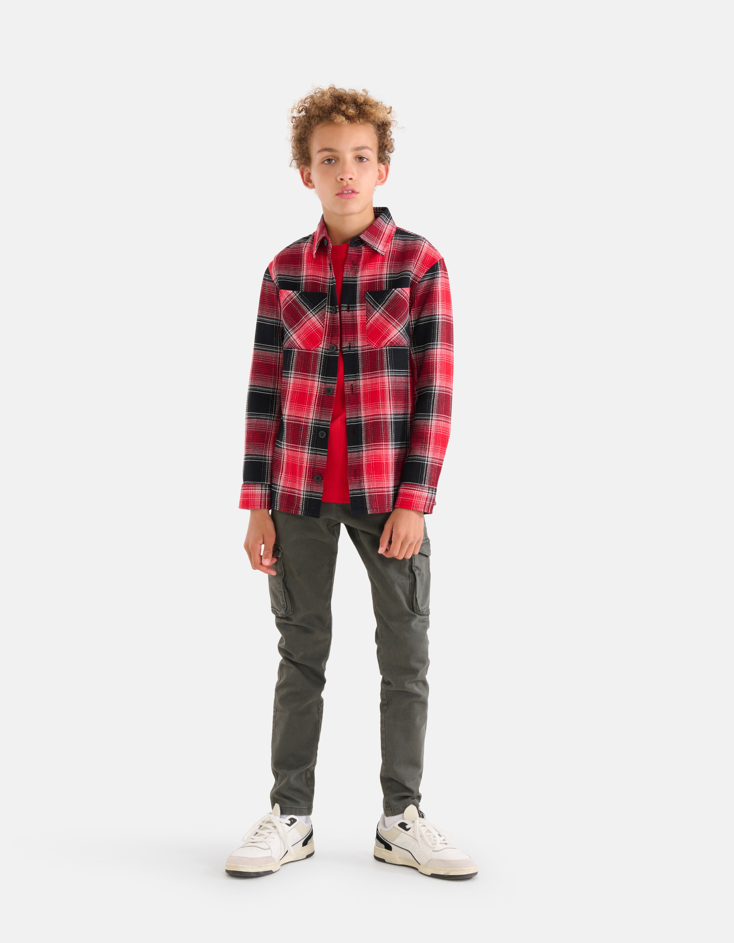 Structuur Longsleeve Rood SHOEBY BOYS