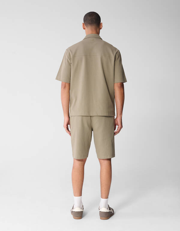 Structuur Zipper Overshirt Khaki SHOEBY MEN