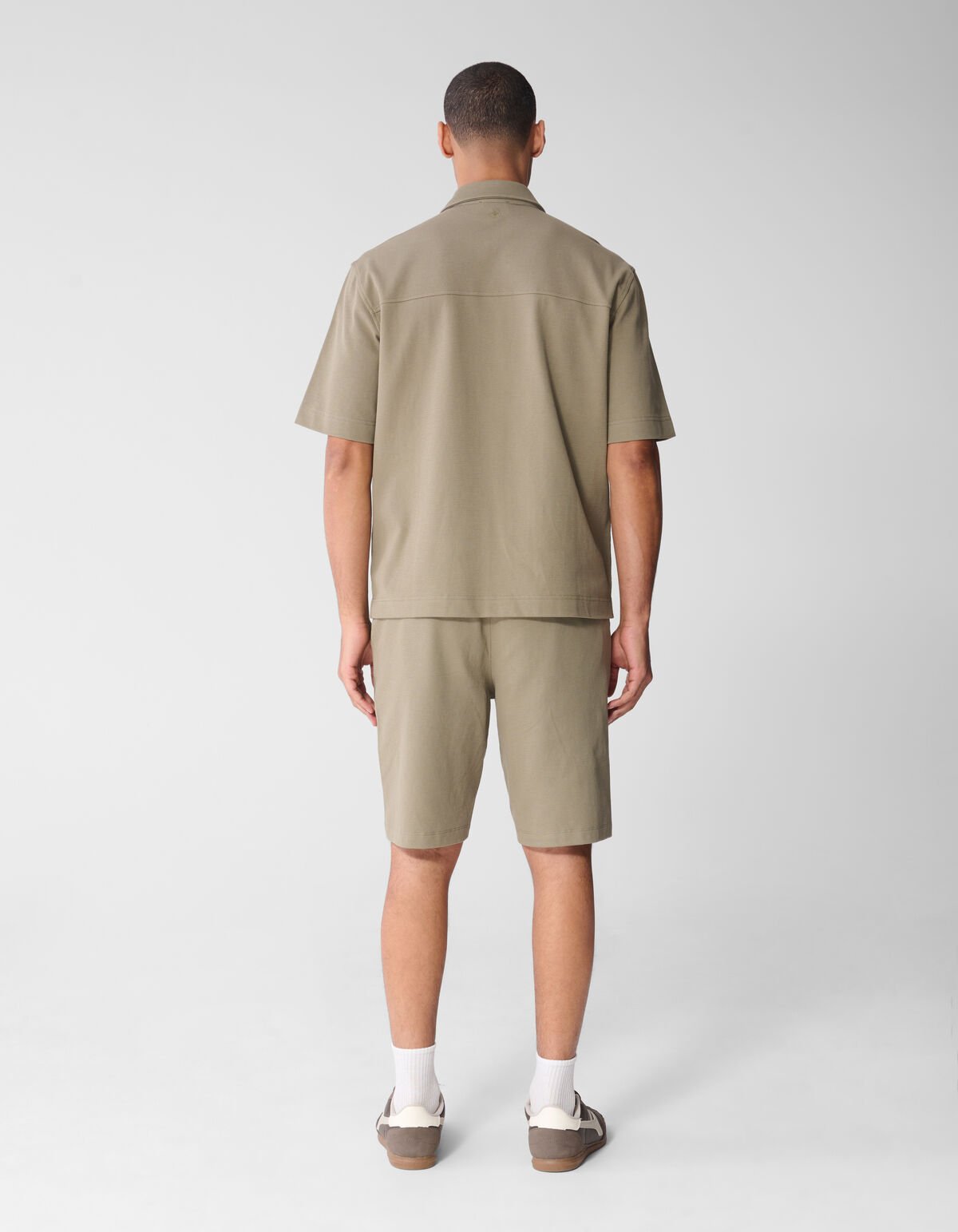 Structuur Zipper Overshirt Khaki SHOEBY MEN