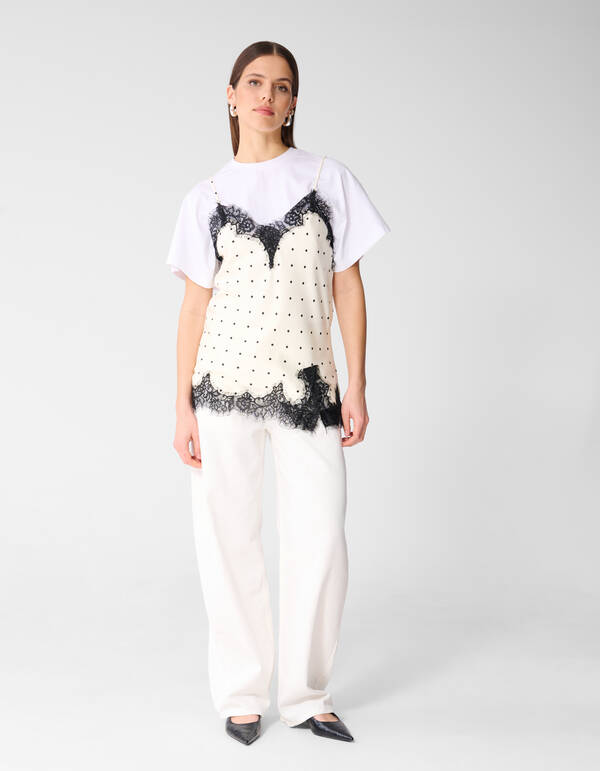 Polkadot Top Gebroken Wit By Monica SHOEBY WOMEN
