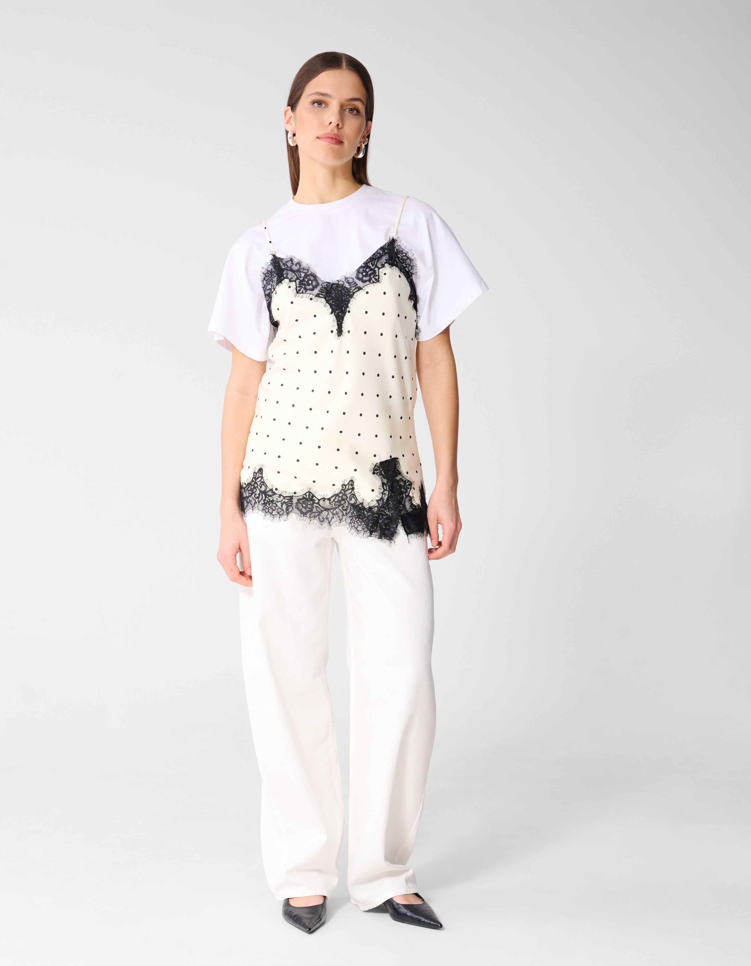 Polkadot Top Gebroken Wit By Monica SHOEBY WOMEN