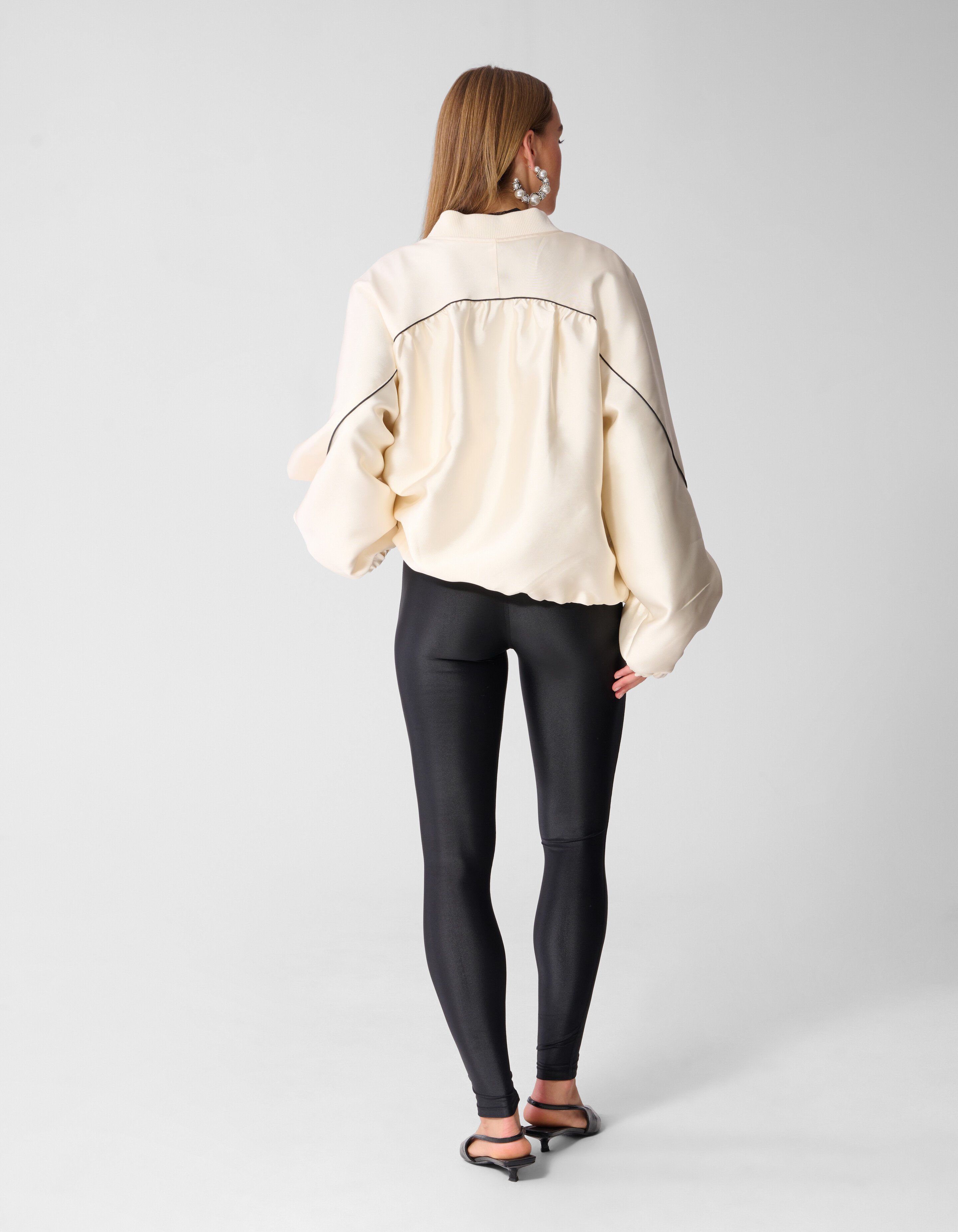 Oversized Sporty Piping Bomberjack Ecru SHOEBY WOMEN