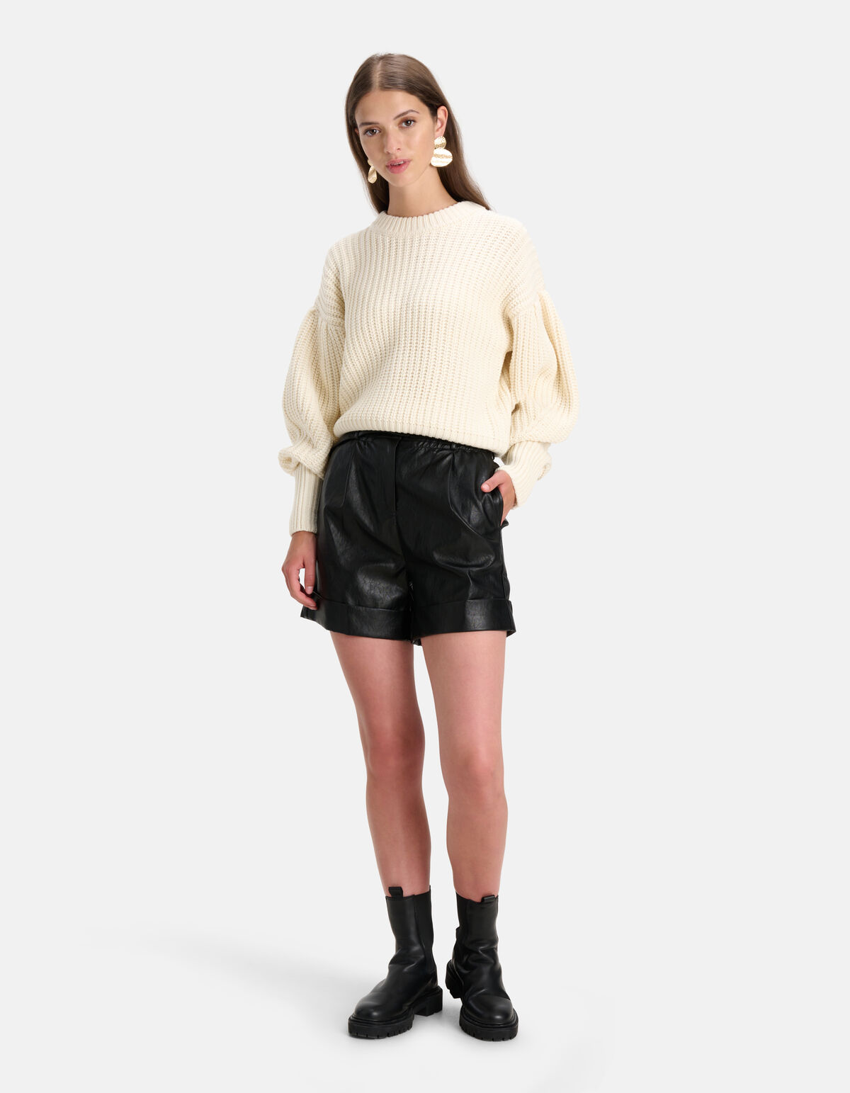 Grof Gebreide Trui Gebroken Wit SHOEBY WOMEN