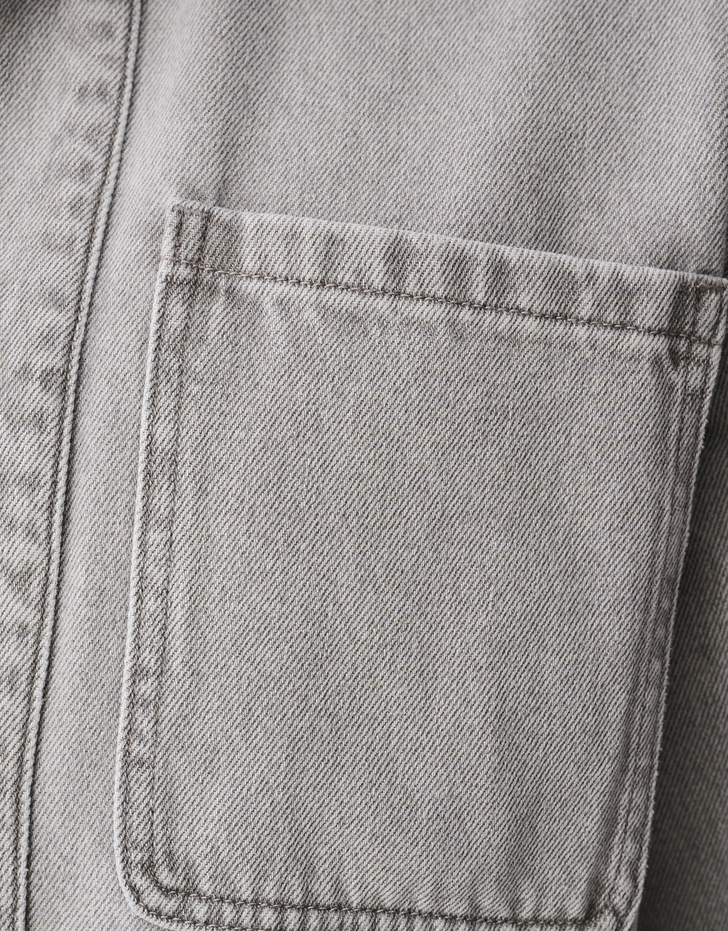 Patched Denim Overshirt Grijs SHOEBY MEN