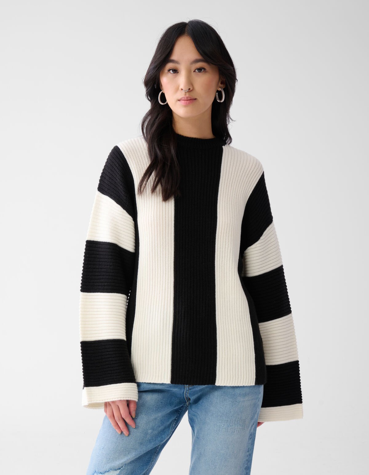 Gestreepte Trui Zwart/Wit SHOEBY WOMEN