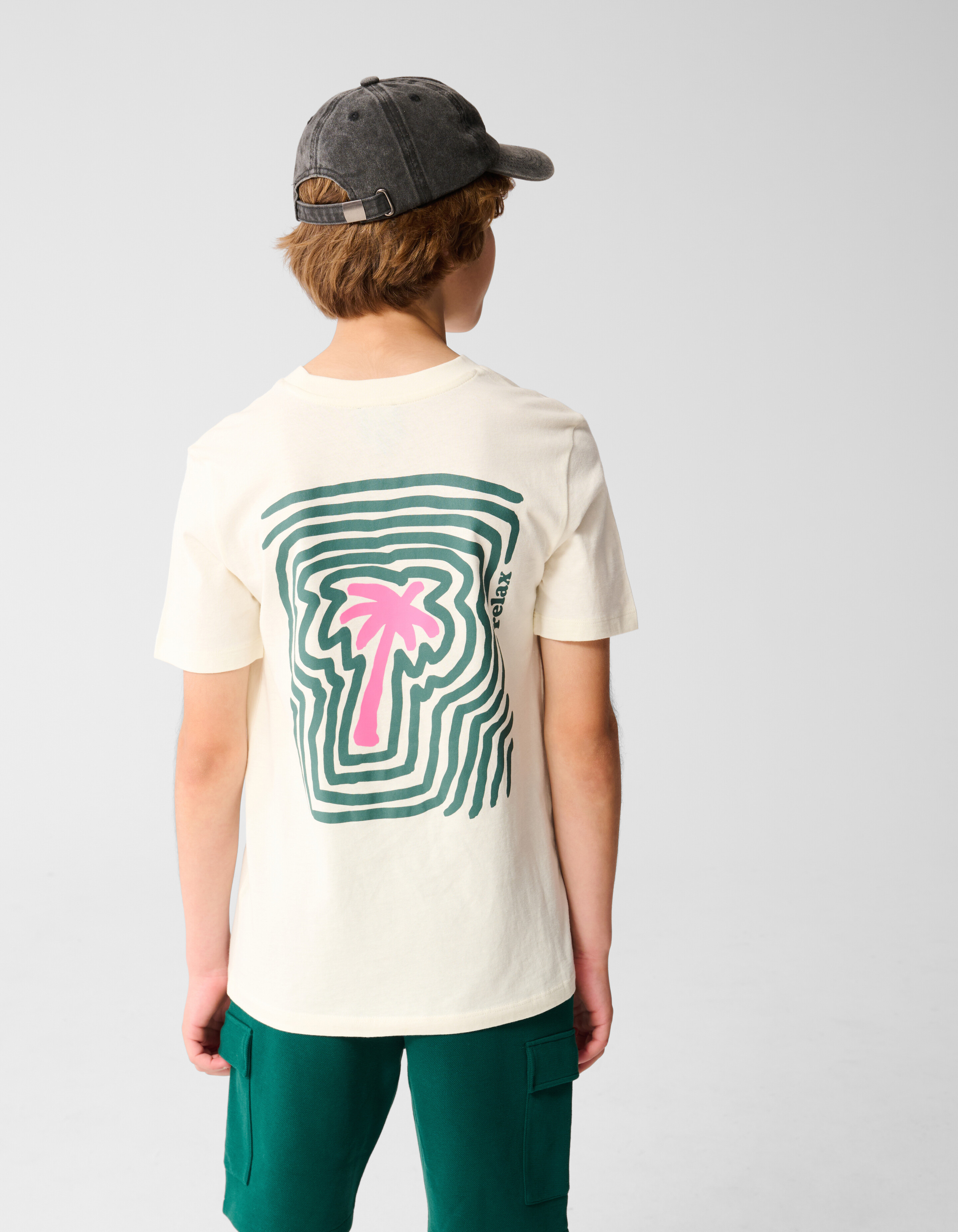 Palm Artwork T-shirt Gebroken Wit SHOEBY BOYS