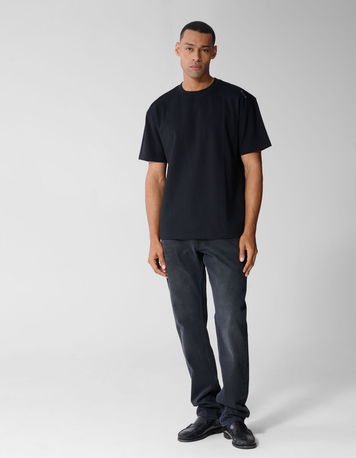 Basis Label T-Shirt Zwart SHOEBY MEN
