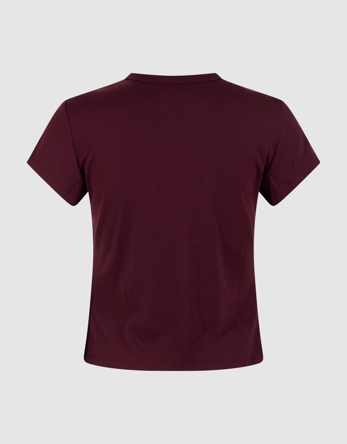 Rib T-shirt Donkerrood SHOEBY WOMEN