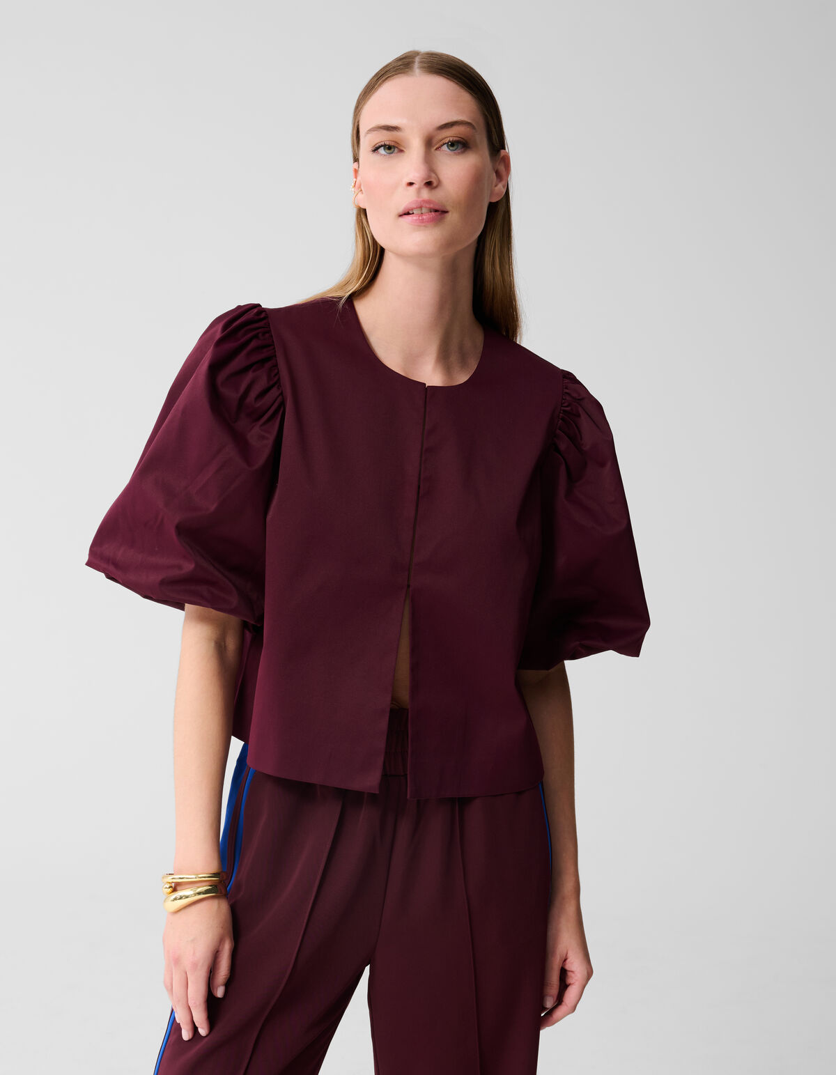 Puff Blouse Donkerrood SHOEBY WOMEN