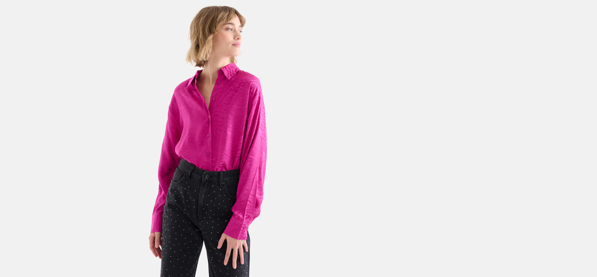 Jacquard Blouse Roze SHOEBY WOMEN