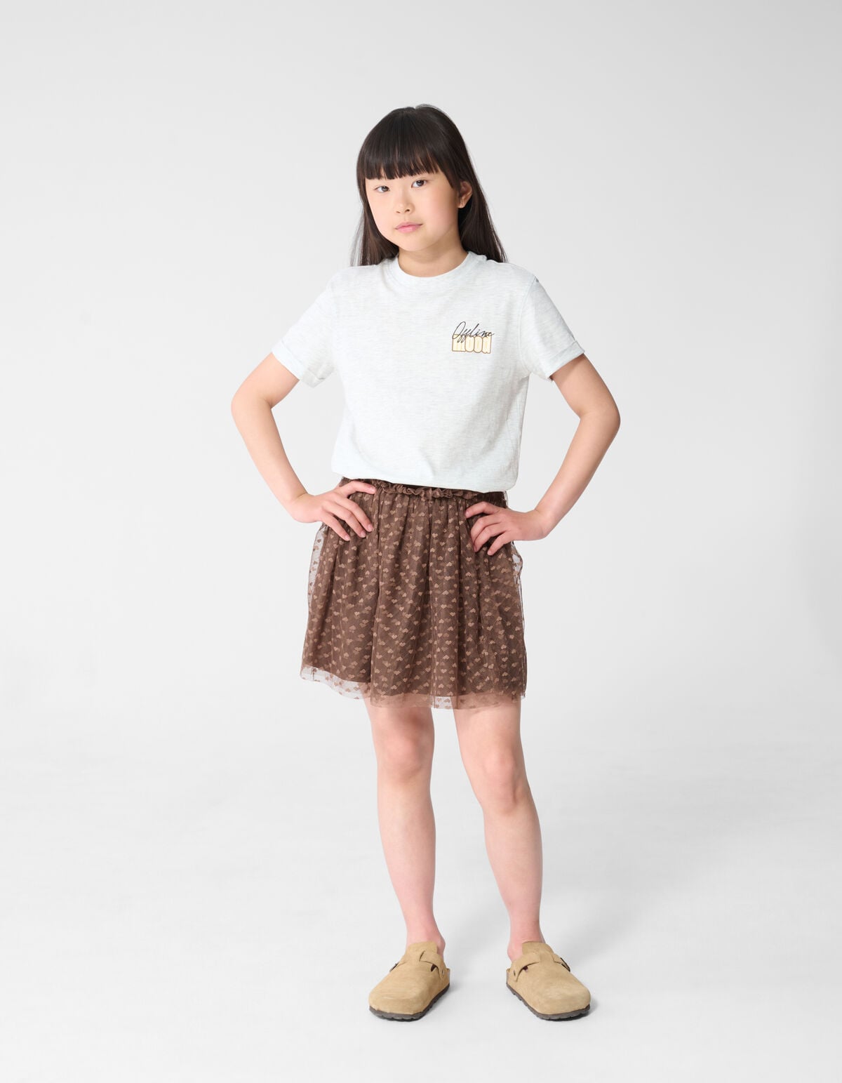 Offline Mood Artwork T-shirt Lichtgrijs SHOEBY GIRLS