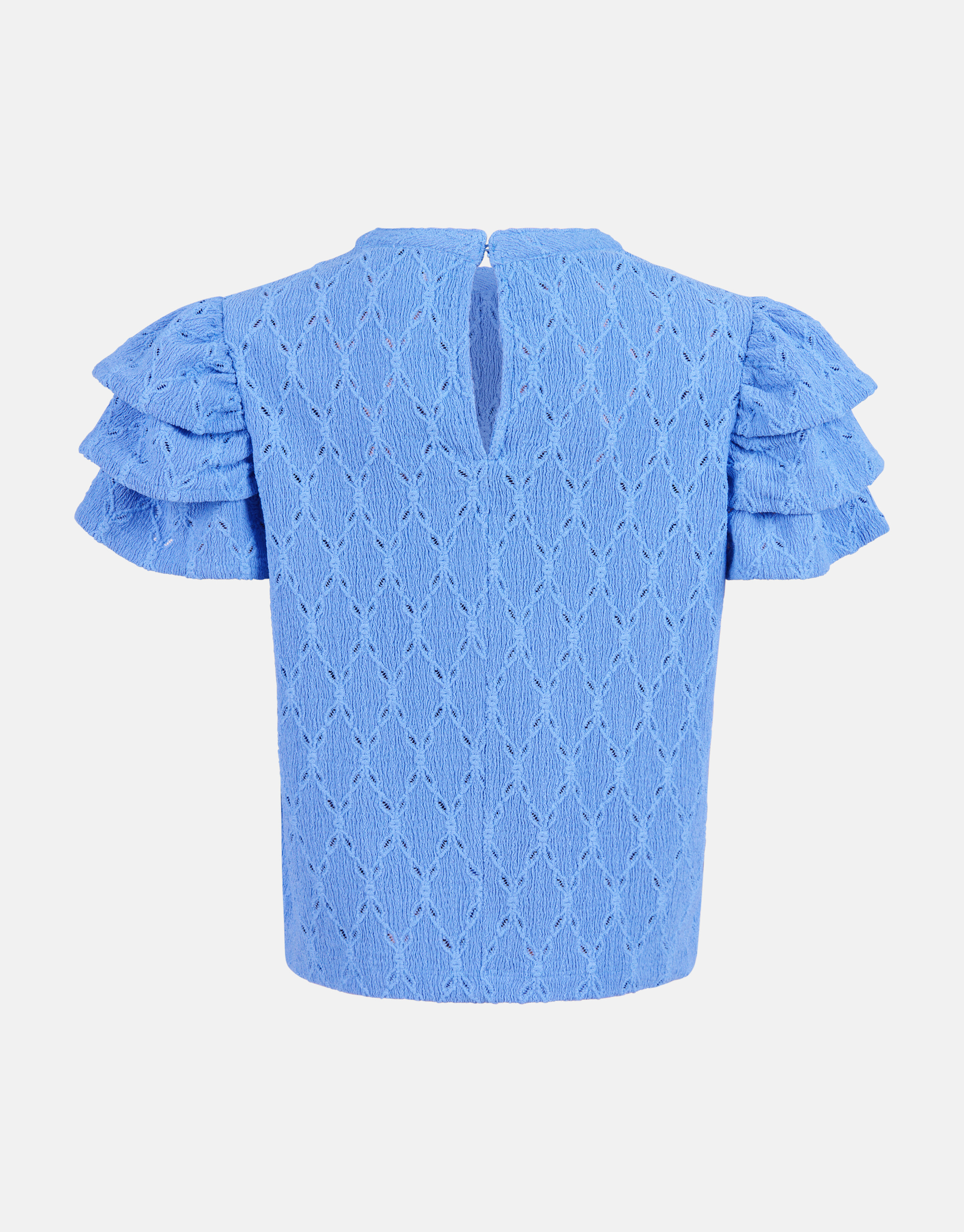 Ajour Ruffle Top Blauw SHOEBY GIRLS