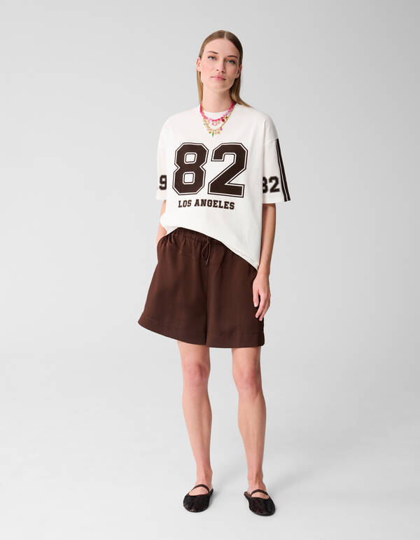 Oversized Varsity T-shirt Wit SHOEBY WOMEN