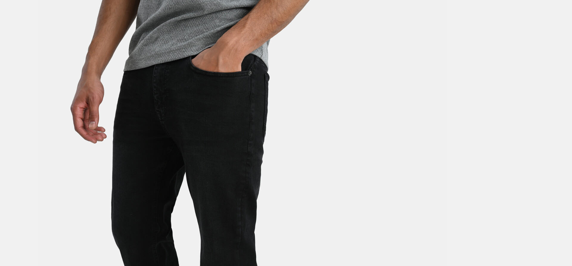 Straight Jeans Zwart Washed L32 Refill