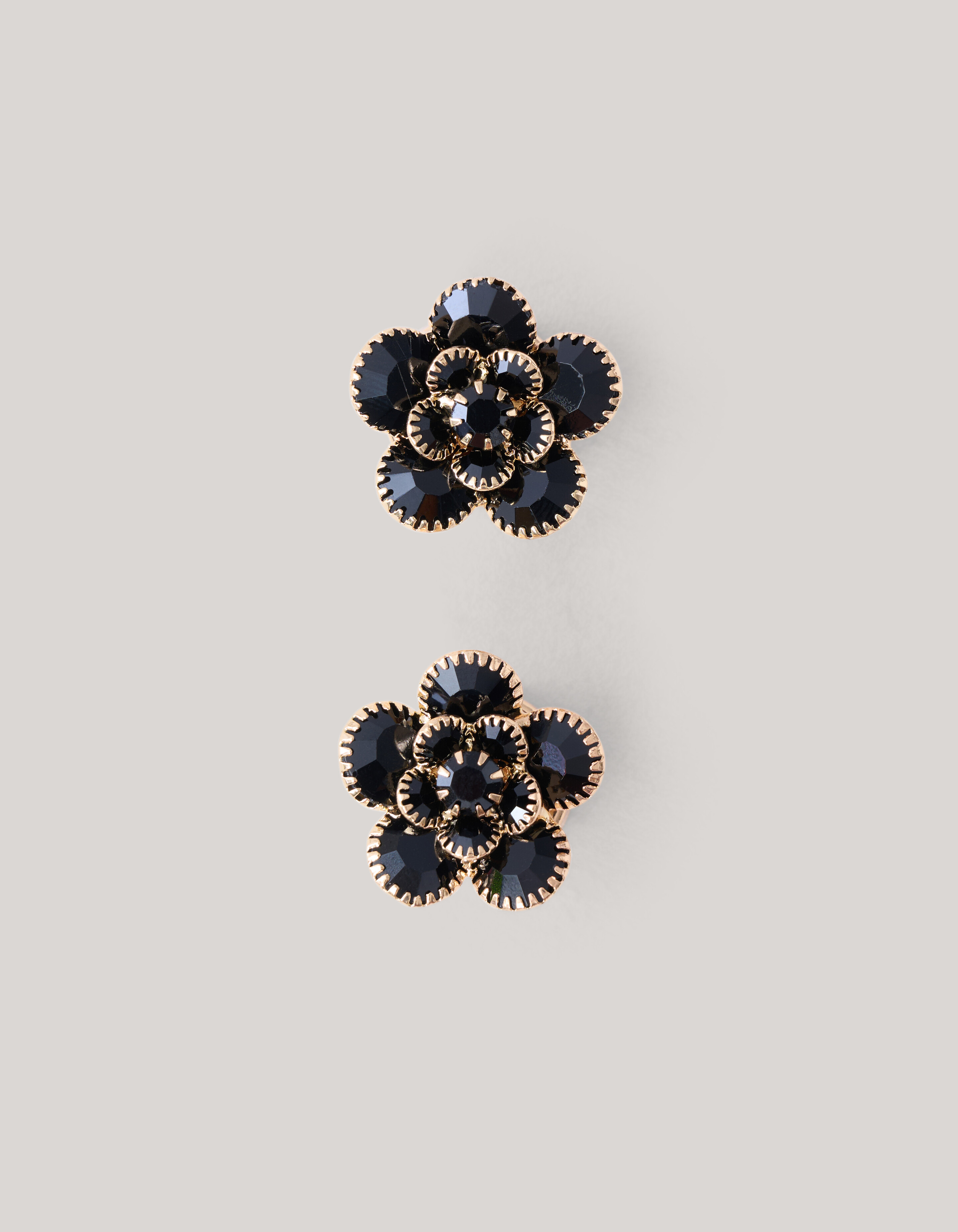 Strass Flower Knopen Clips Zwart SHOEBY ACCESSOIRES