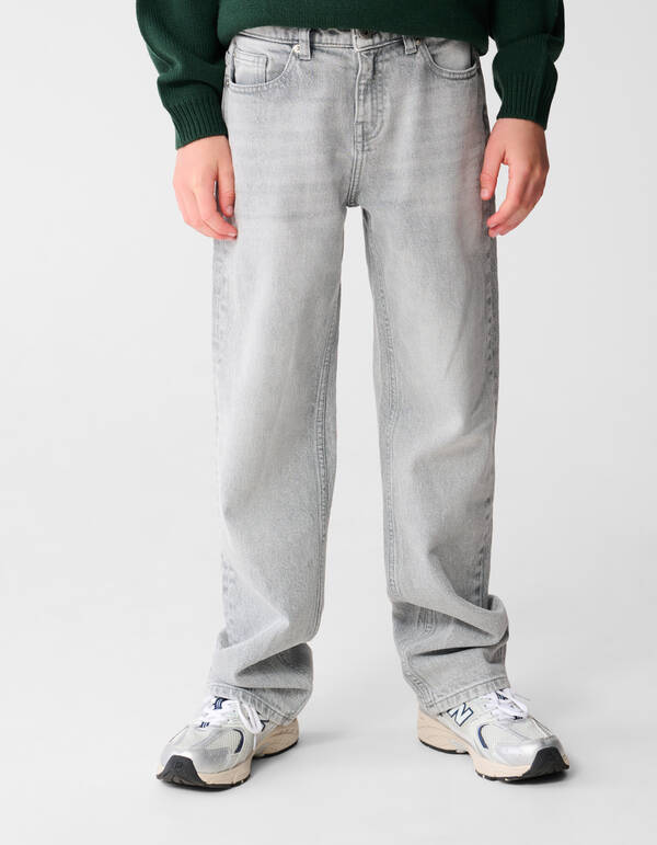 Baggy Fit Jeans Lichtgrijs SHOEBY BOYS