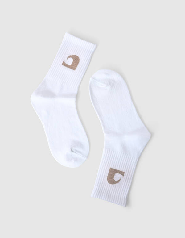 Wave Artwork Sokken Taupe SHOEBY ACCESSOIRES