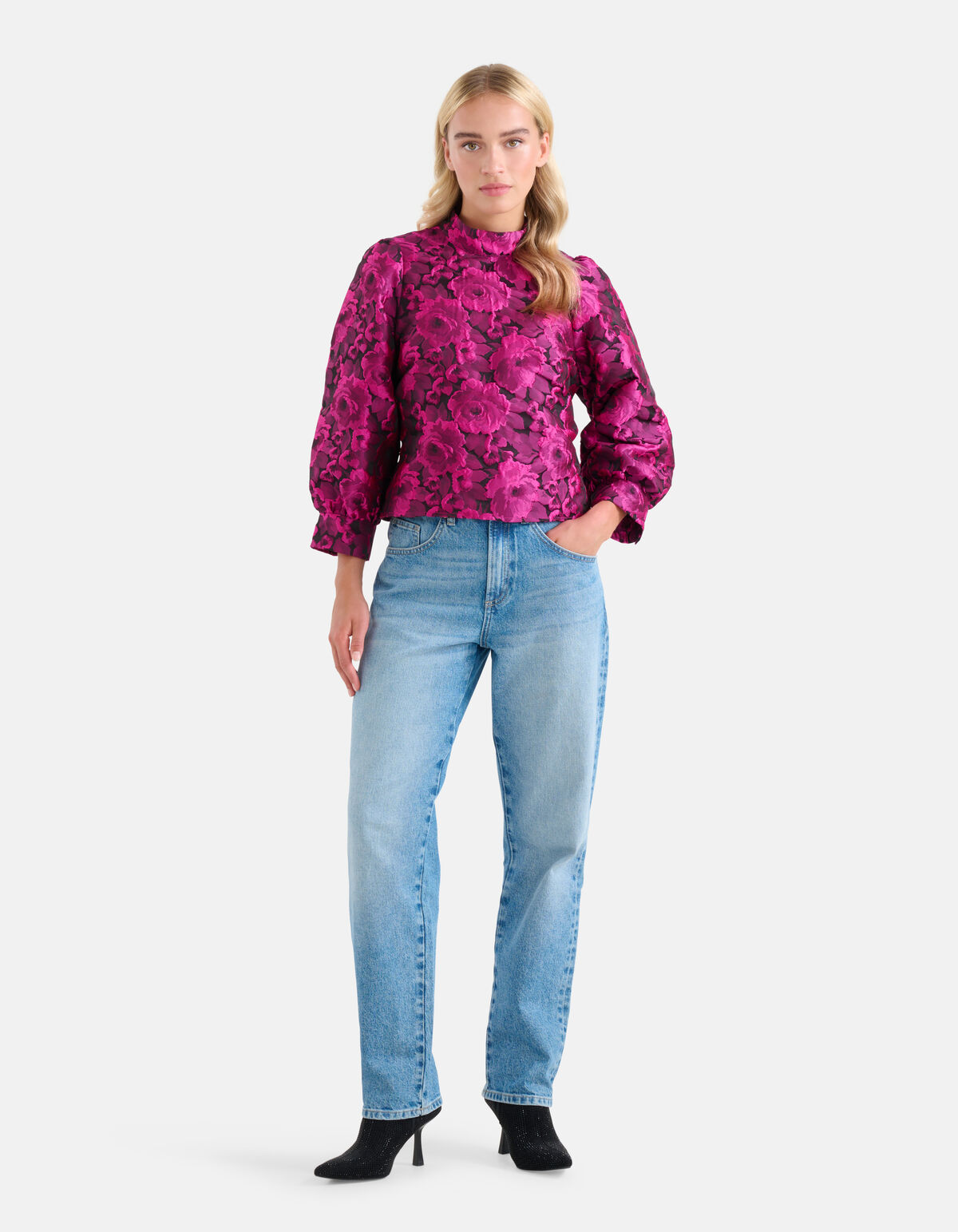 Jacquard Top Paars SHOEBY WOMEN