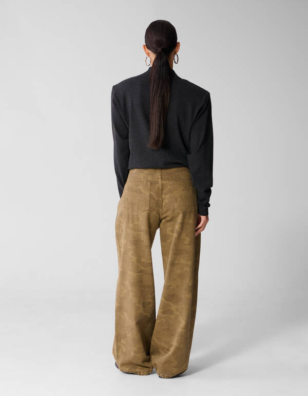 Camo Baggy Fit Jeans Bruin SHOEBY WOMEN