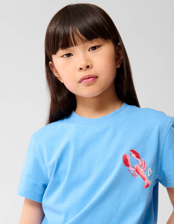 Kreeft Artwork T-shirt Lichtblauw SHOEBY GIRLS