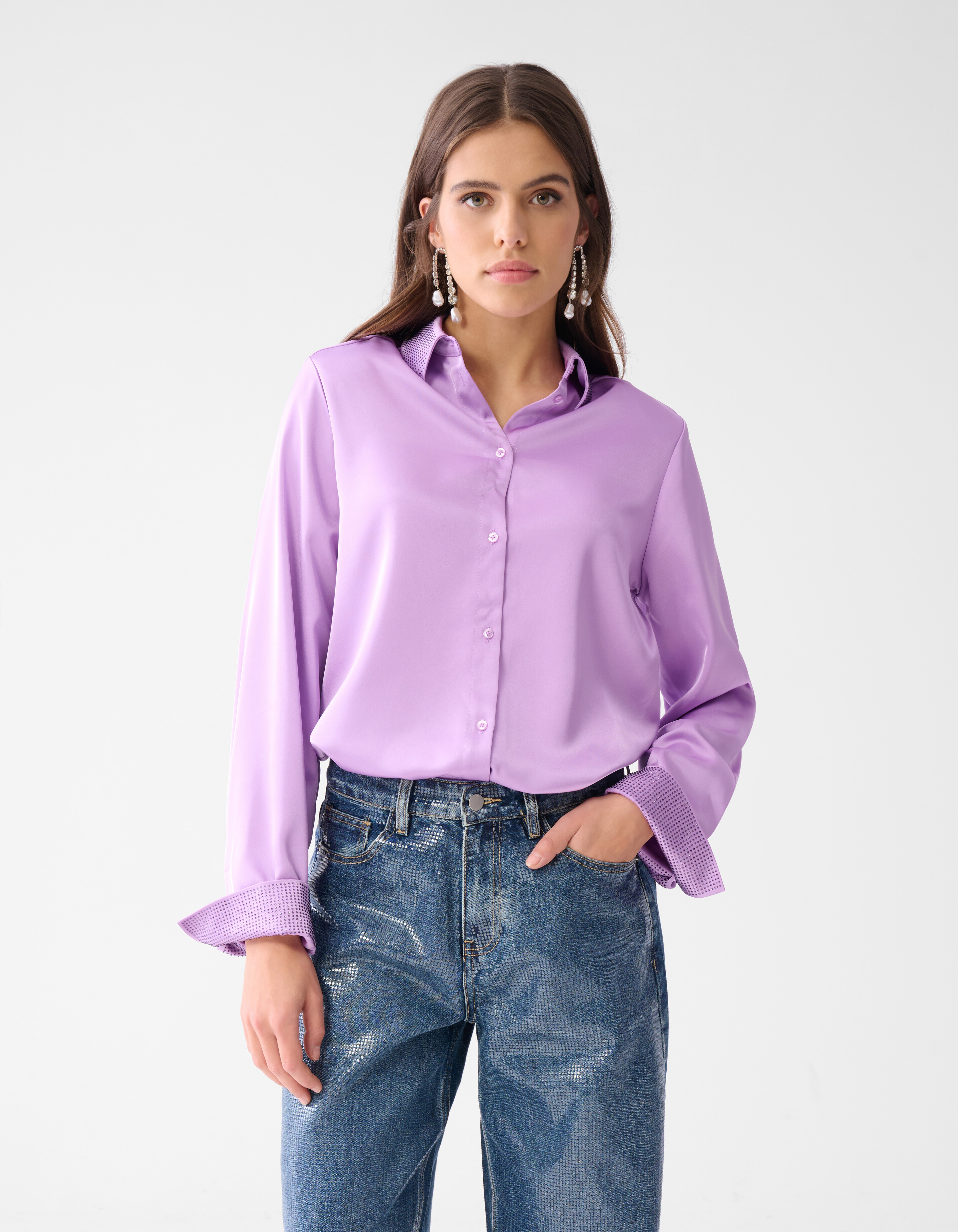 Satijnen Blouse Lichtpaars By Lizzy SHOEBY WOMEN