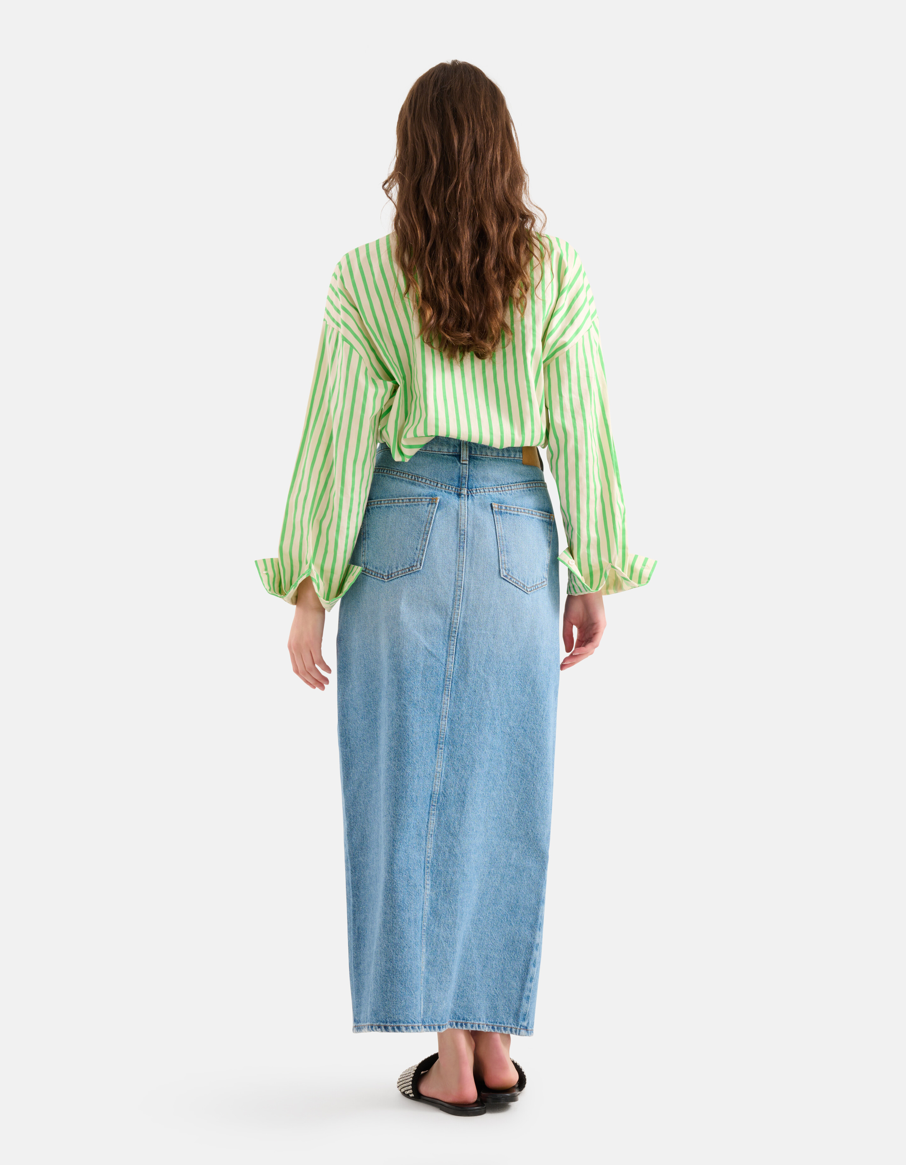 Denim Midi Rok Blauw SHOEBY WOMEN