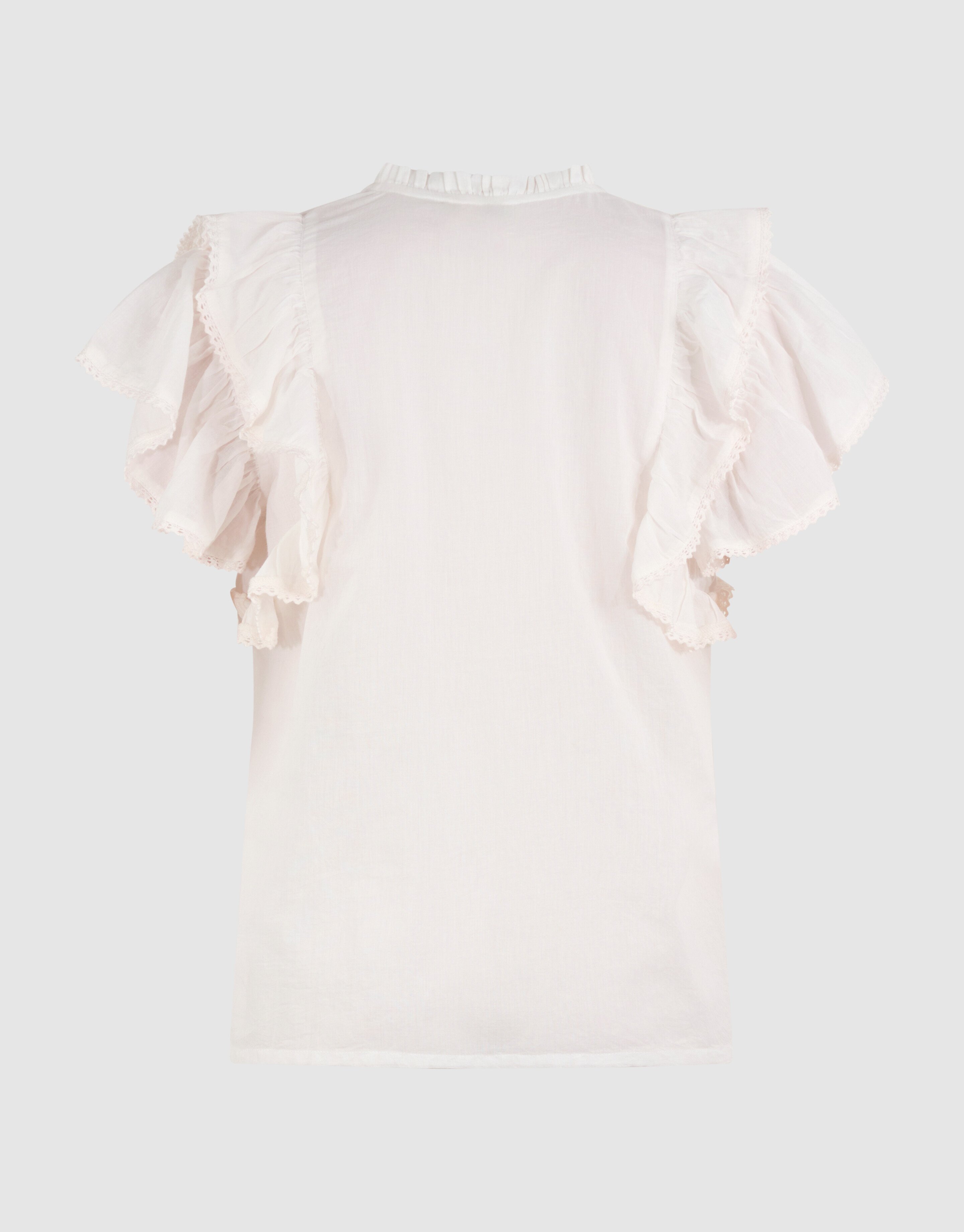 Kanten Ruffle Top Wit SHOEBY WOMEN