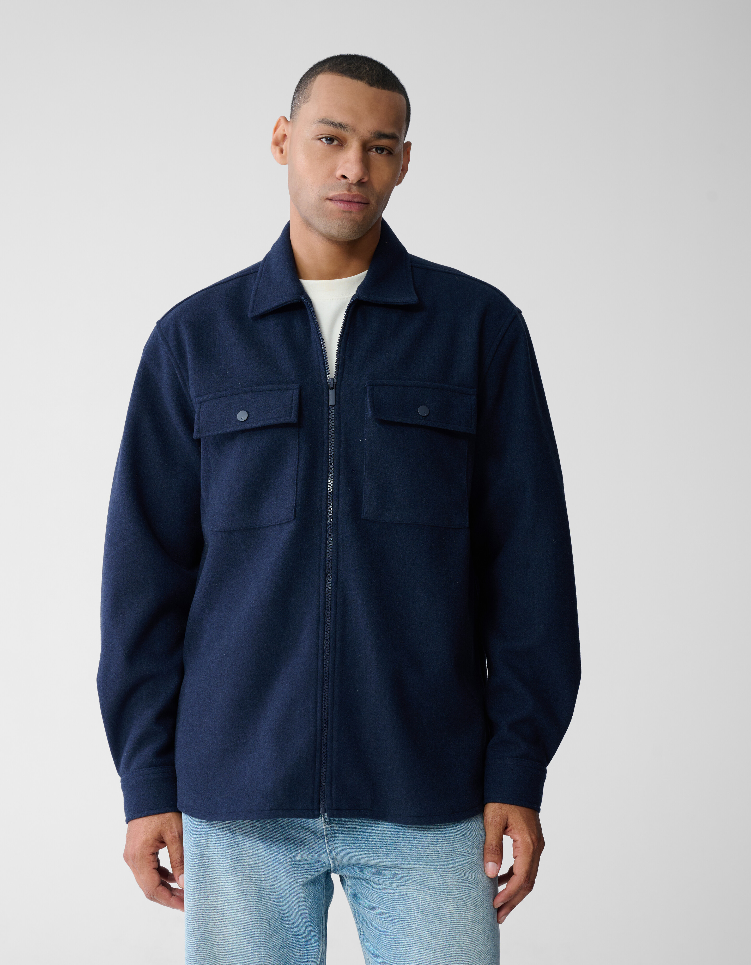 Soft Zip Overshirt Donkerblauw SHOEBY MEN
