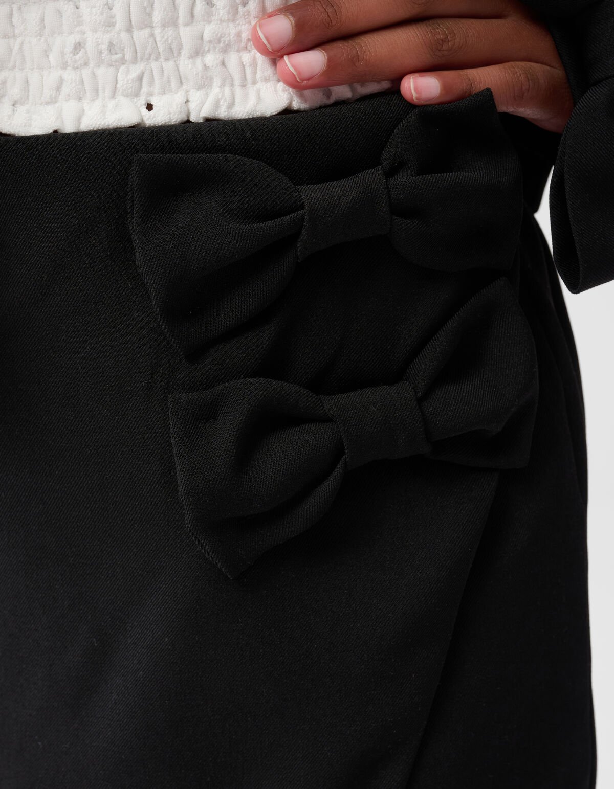 Wrap Skort Strik Zwart SHOEBY GIRLS