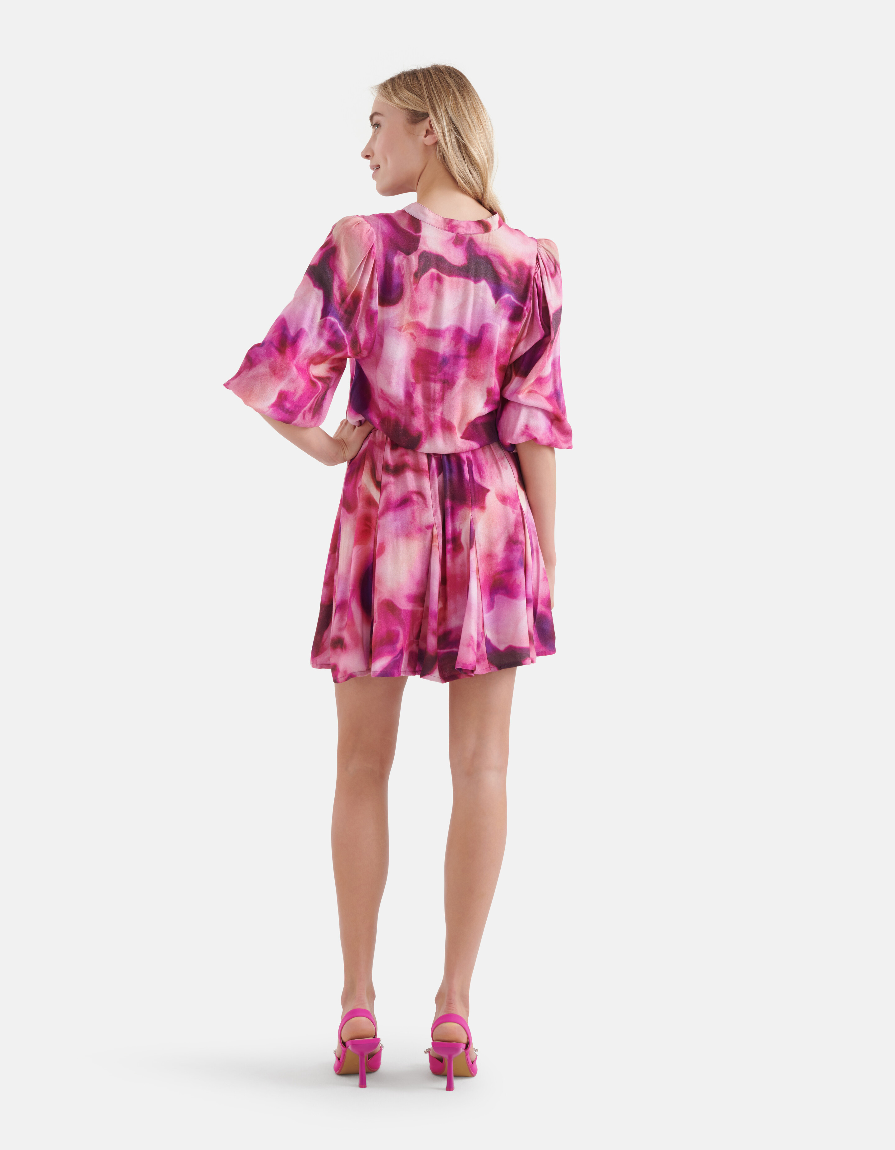 Tie Dye Print Jurk Roze SHOEBY WOMEN