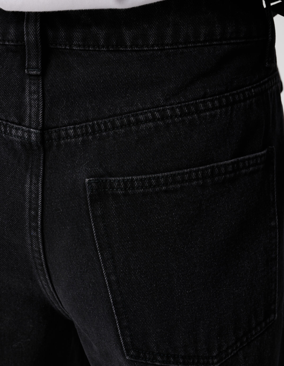 Baggy Fit Jeans Donkergrijs SHOEBY WOMEN