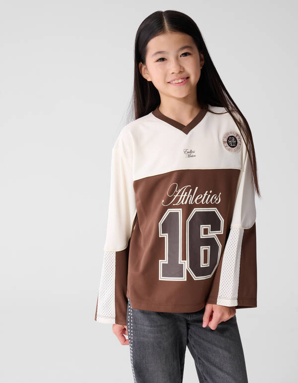 Sporty Jersey Longsleeve Bruin SHOEBY GIRLS