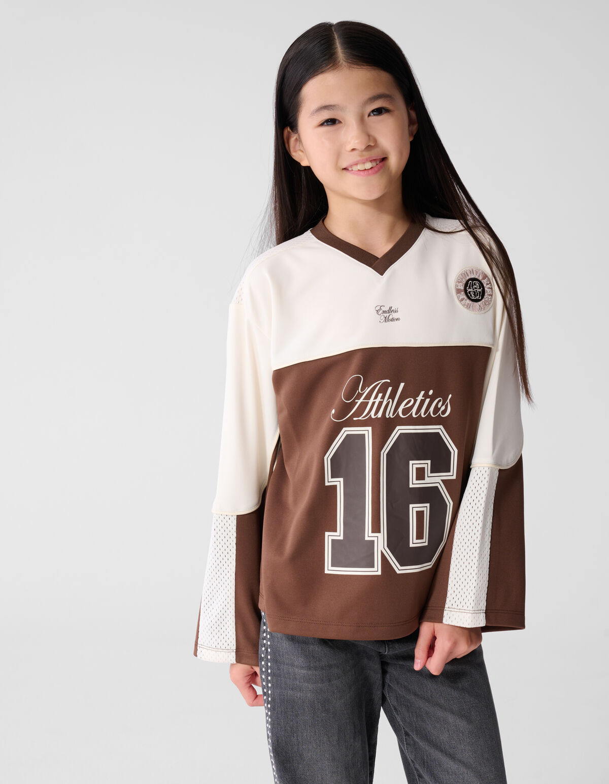 Sporty Jersey Longsleeve Bruin SHOEBY GIRLS