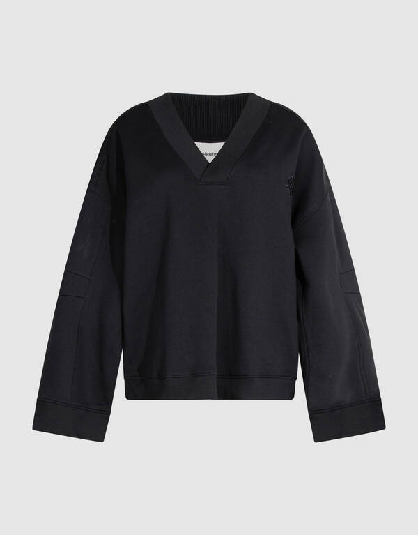 Oversized V-hals Sweater Zwart SHOEBY WOMEN
