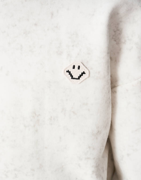 Printed Smiley Artwork Sweater Wit SHOEBY BOYS