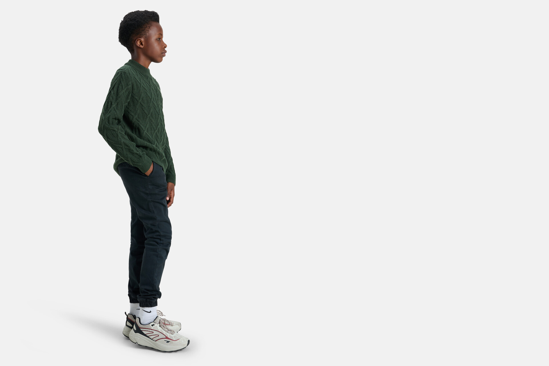 Grafische Kabeltrui Donkergroen SHOEBY BOYS