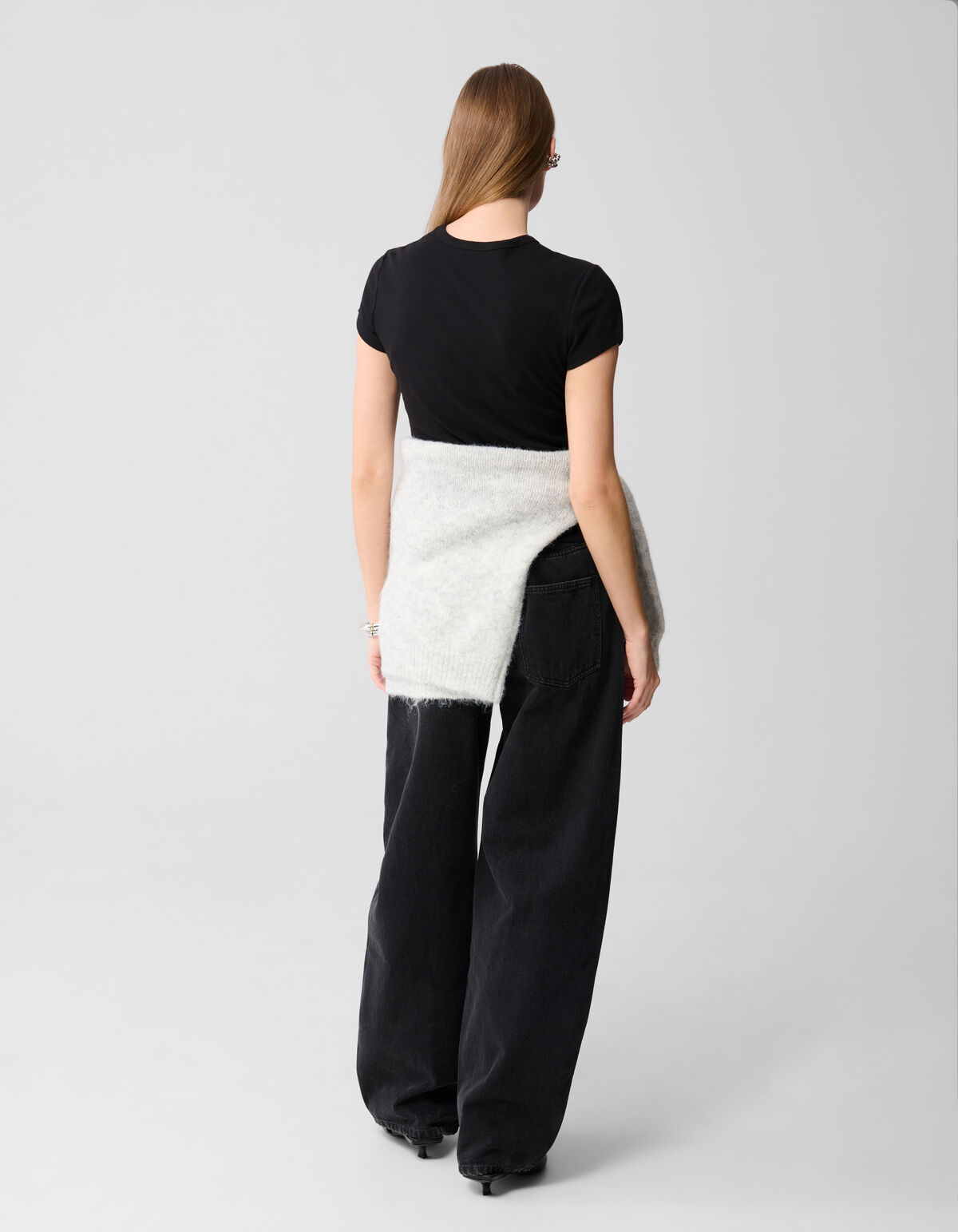 Rib T-shirt Zwart SHOEBY WOMEN