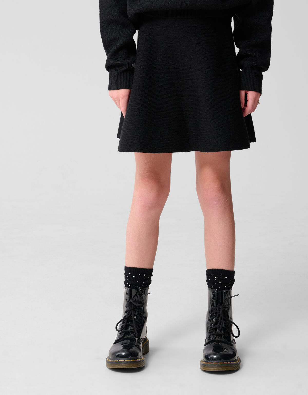 Knit Mini Rok Zwart SHOEBY GIRLS