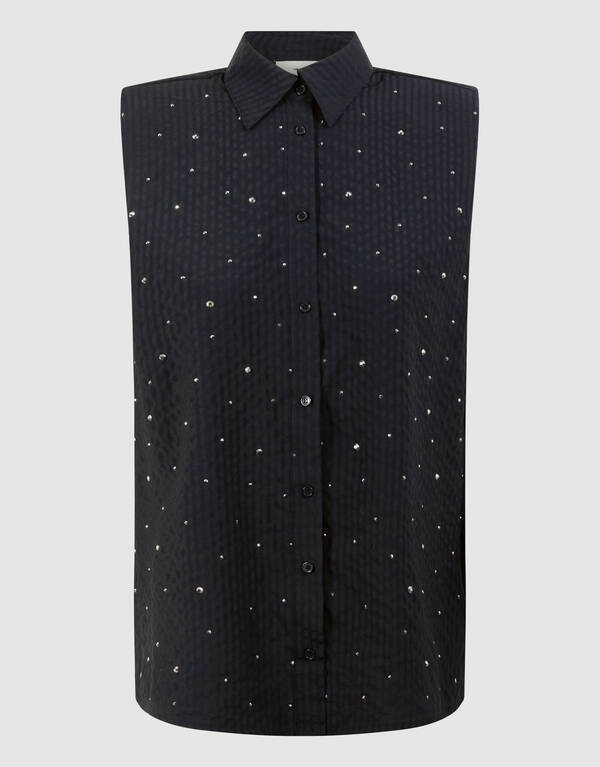 Strass Stripe Blouse Zwart SHOEBY WOMEN