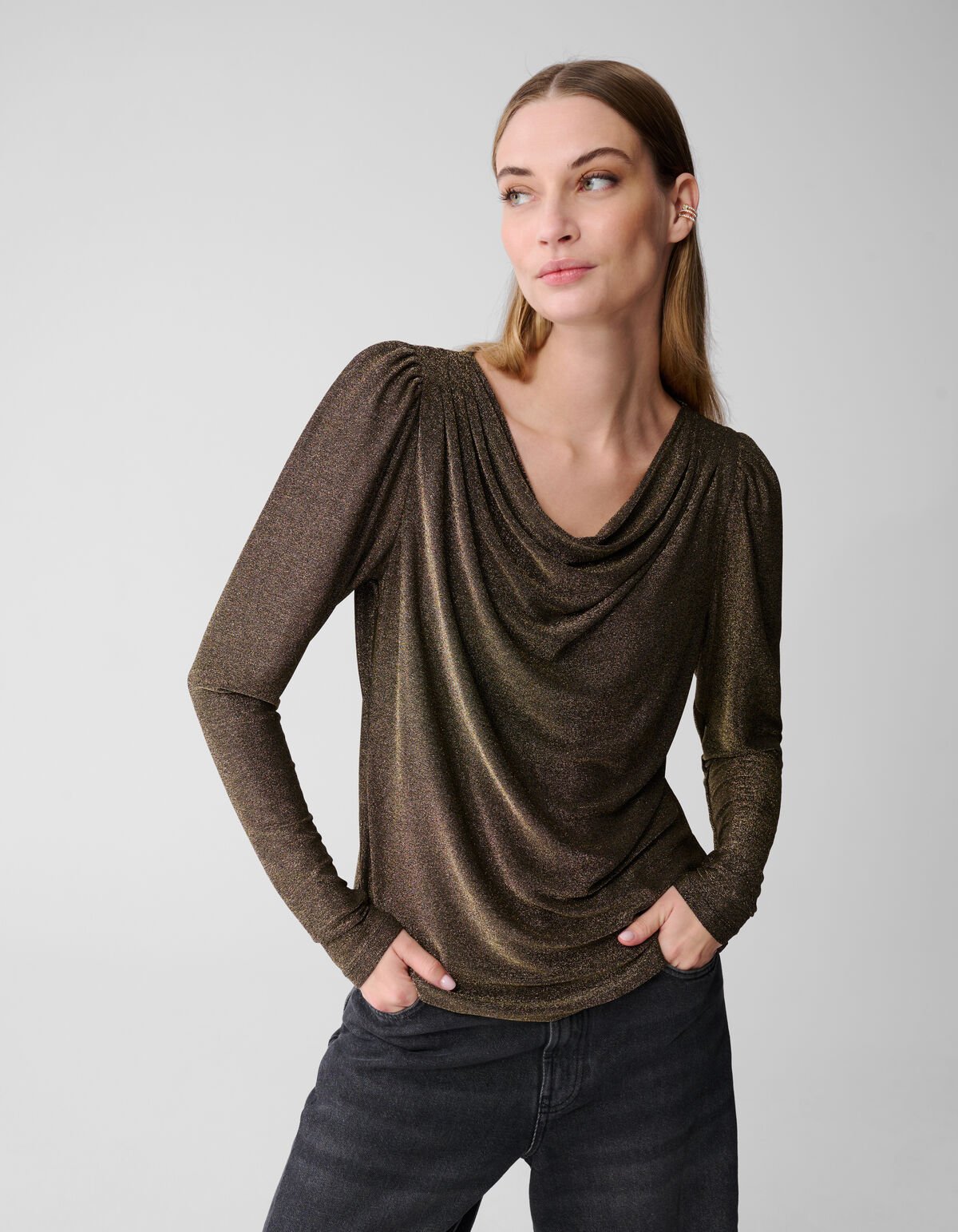 Glitter Drape Top Goud SHOEBY WOMEN