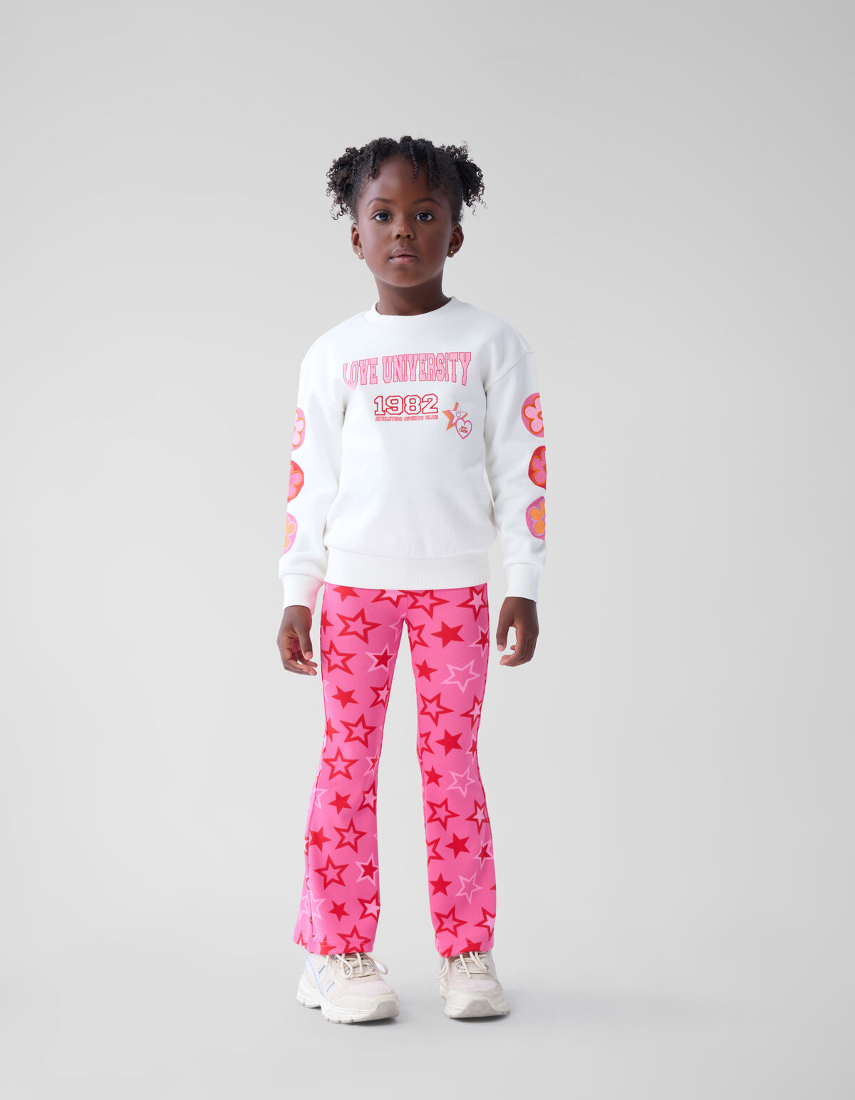 Printed Rib Flared Legging Roze SHOEBY GIRLS