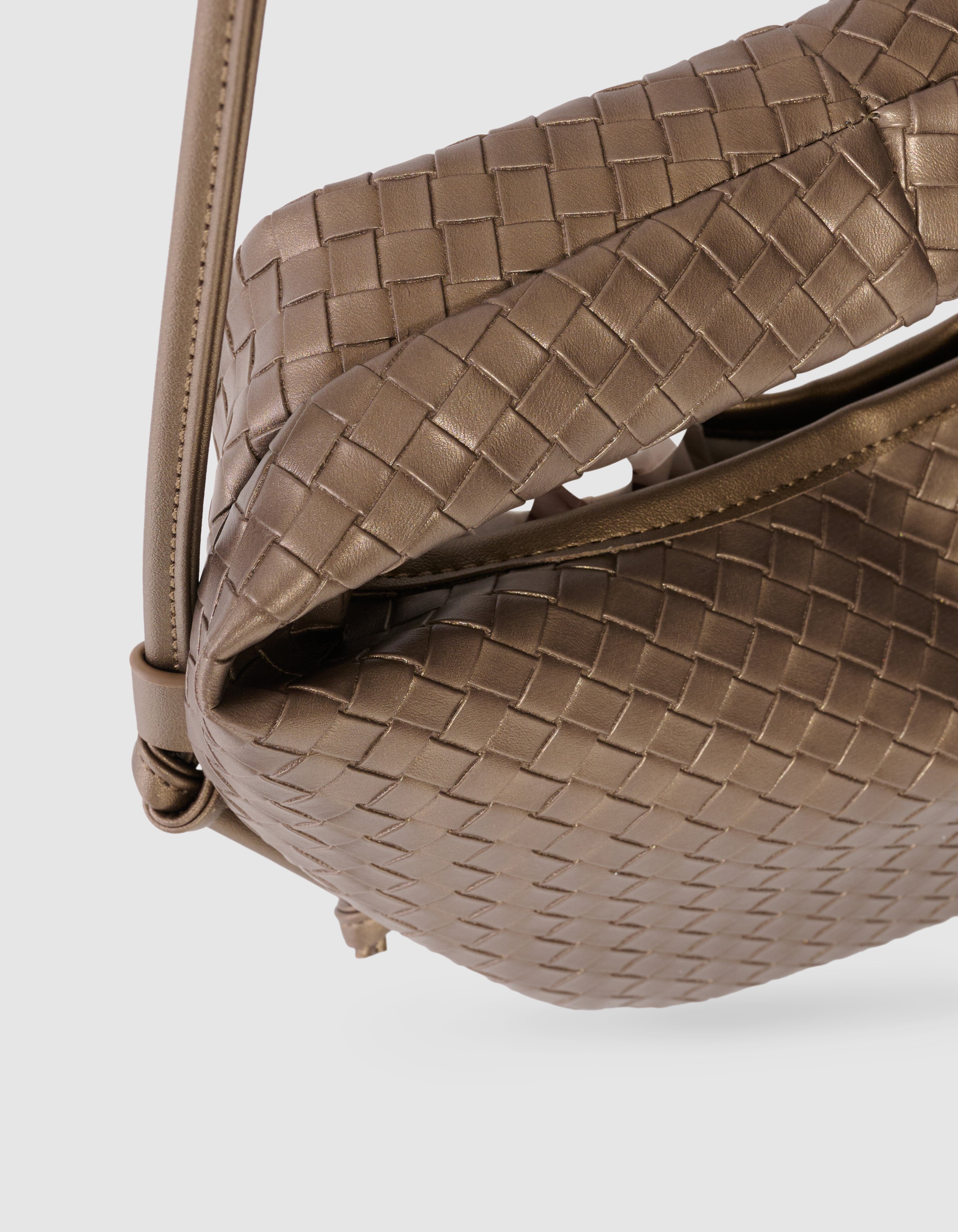 Small Braided Tas Bruin SHOEBY ACCESSOIRES