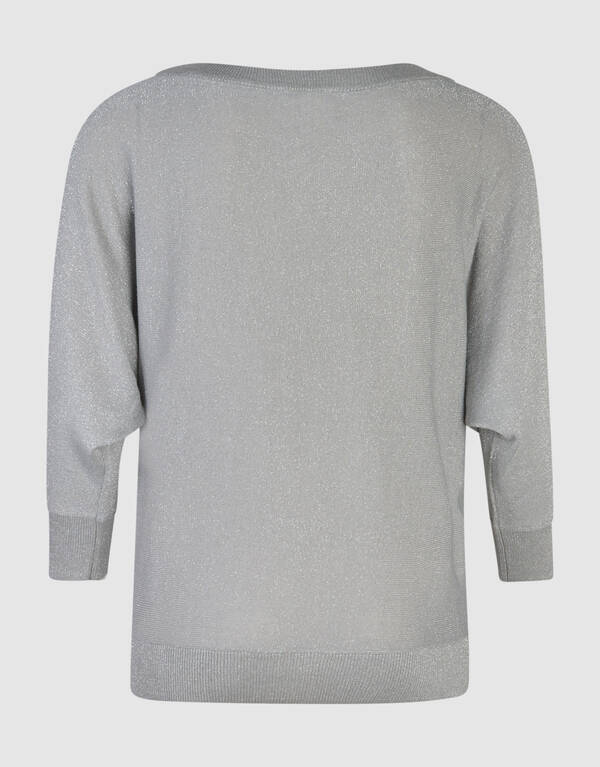 Glitter Vleermuis Trui Lichtgrijs SHOEBY WOMEN