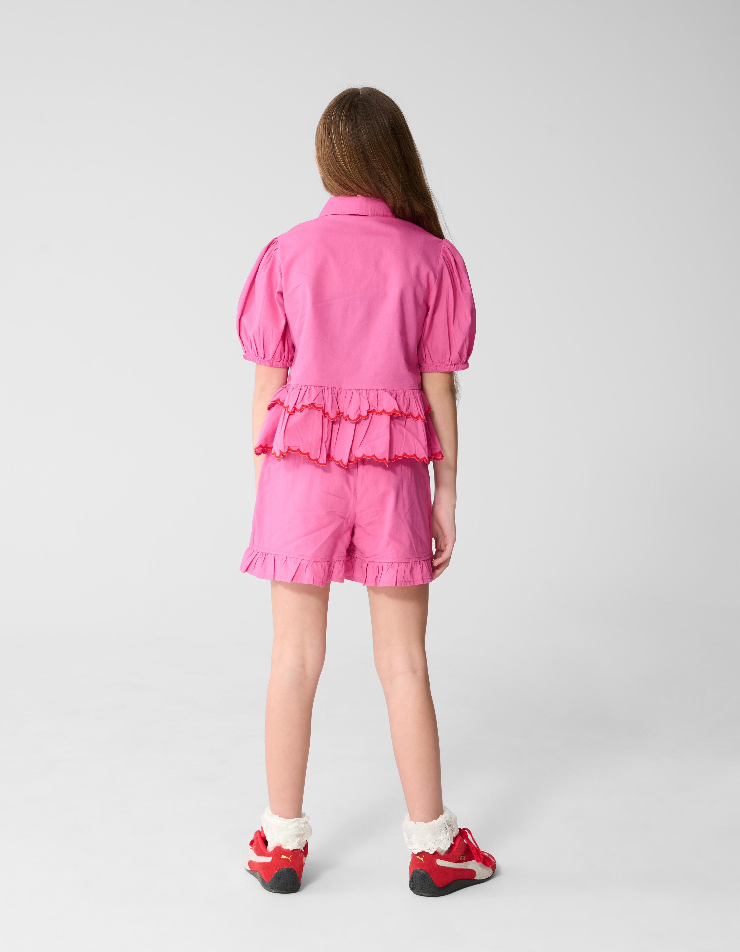 Ruffle Heart Blouse Roze SHOEBY GIRLS